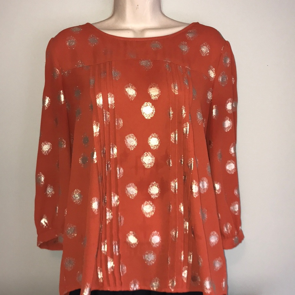 Fancy blouse with metallic accents